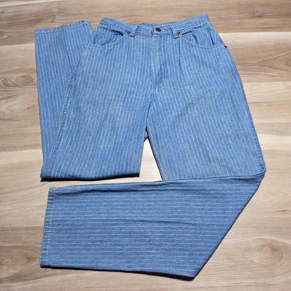 Vintage 80s Carriage Court Pinstripe High‎ Rise Tapered Leg Mom Jeans